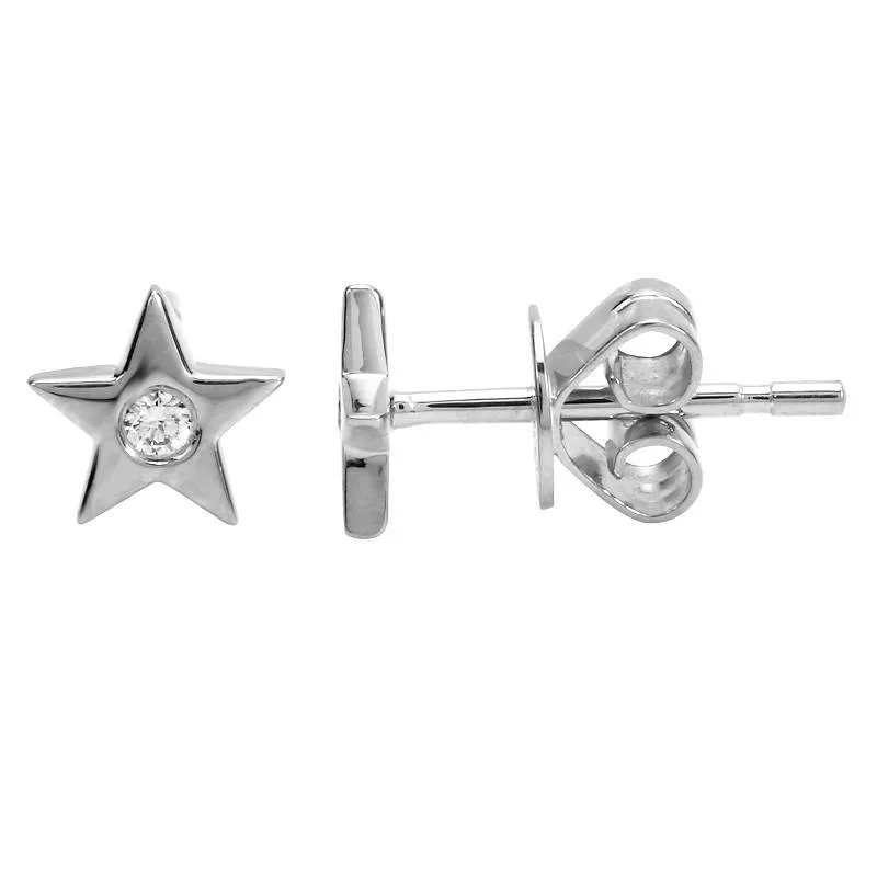 Gold & Diamond Star Earring