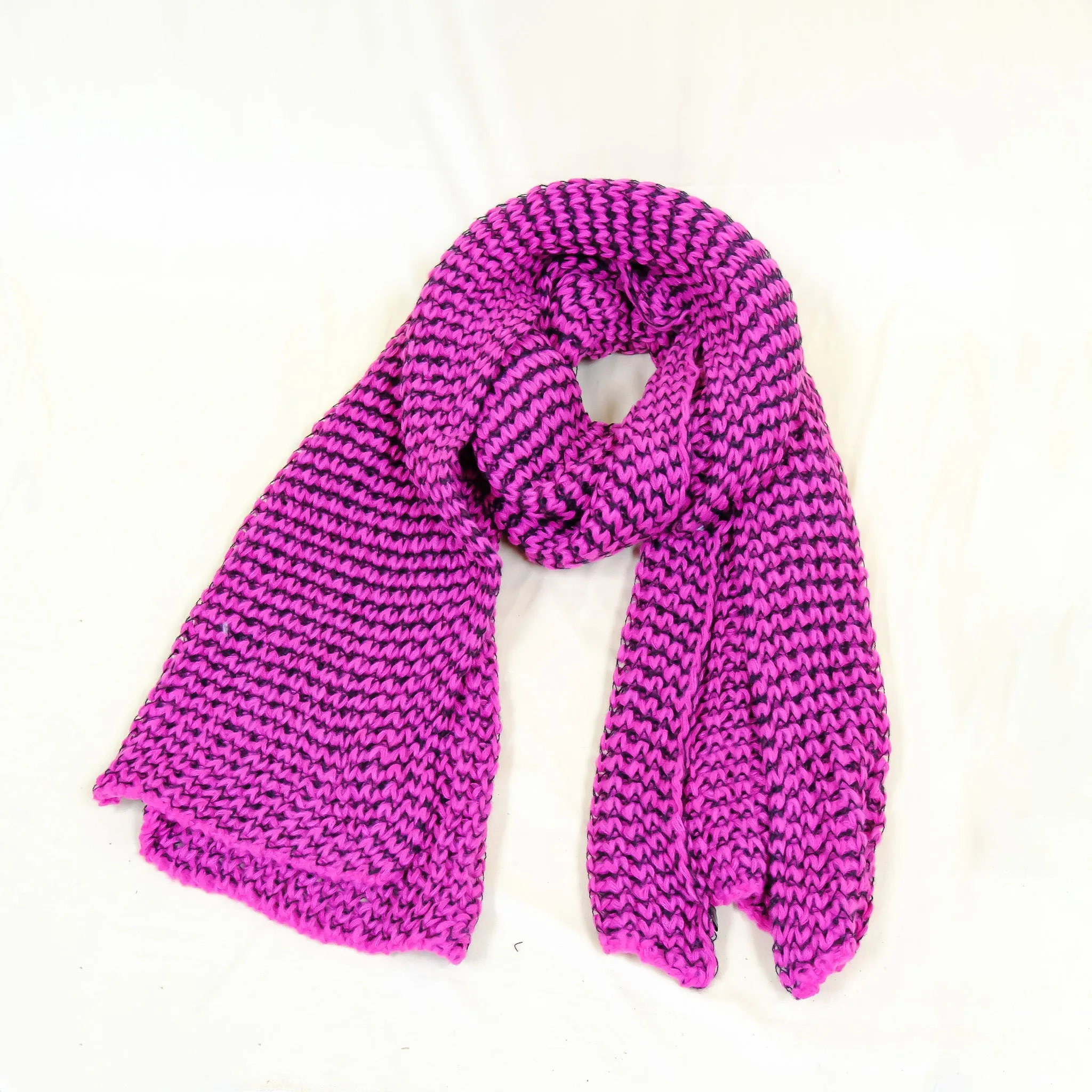 Hand Knitted Wool Blend Long Scarfs