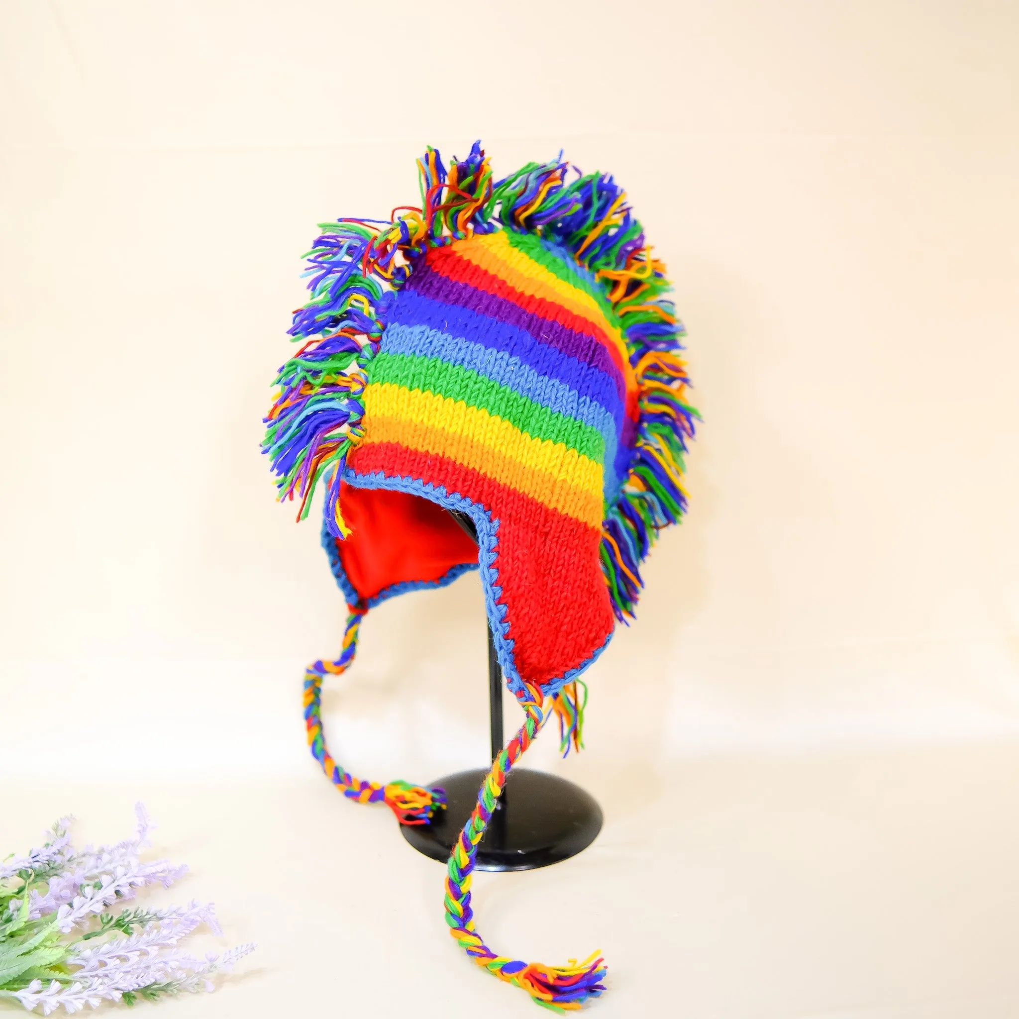 Handmade Mohawk Earflap Unisex  Merino Wool Hat