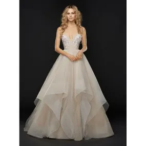 Hayley Paige Nude Honey Bee Tulle Keagan Keegan Embellished Ballgown 6760