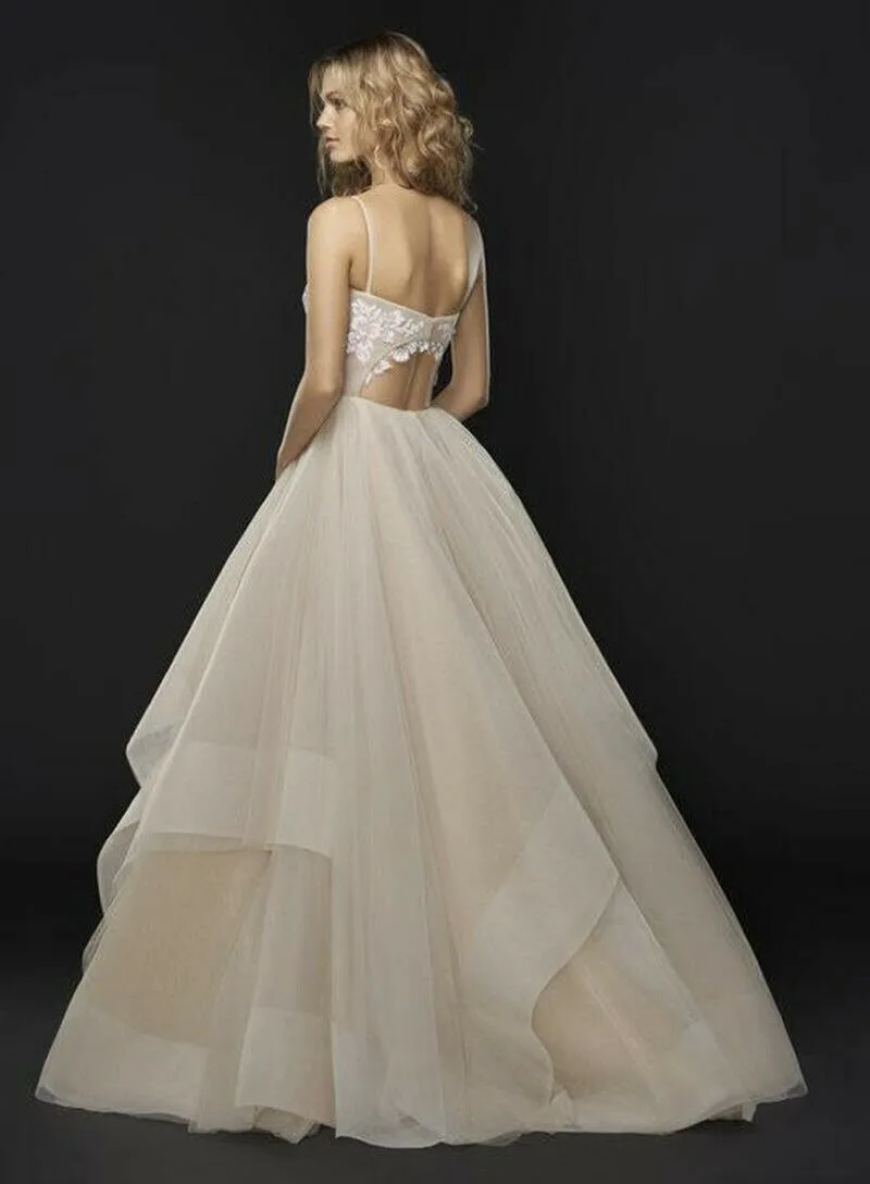 Hayley Paige Nude Honey Bee Tulle Keagan Keegan Embellished Ballgown 6760