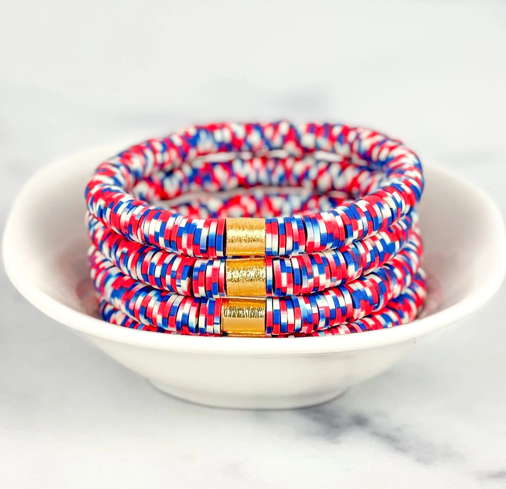 Heishi Color Pop Bracelet Patriotic Multi