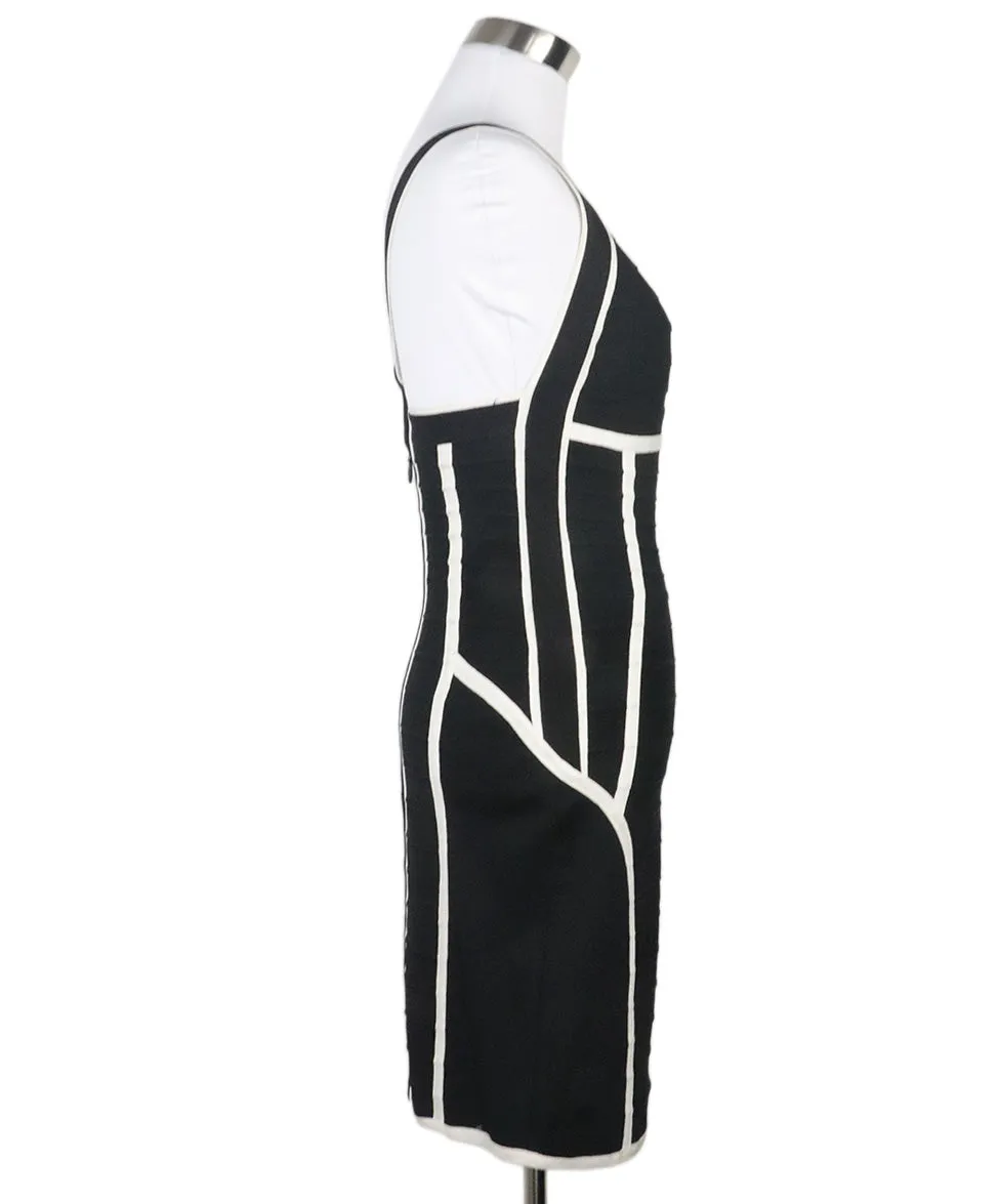 Herve Leger Black & White Spandex Dress sz 4