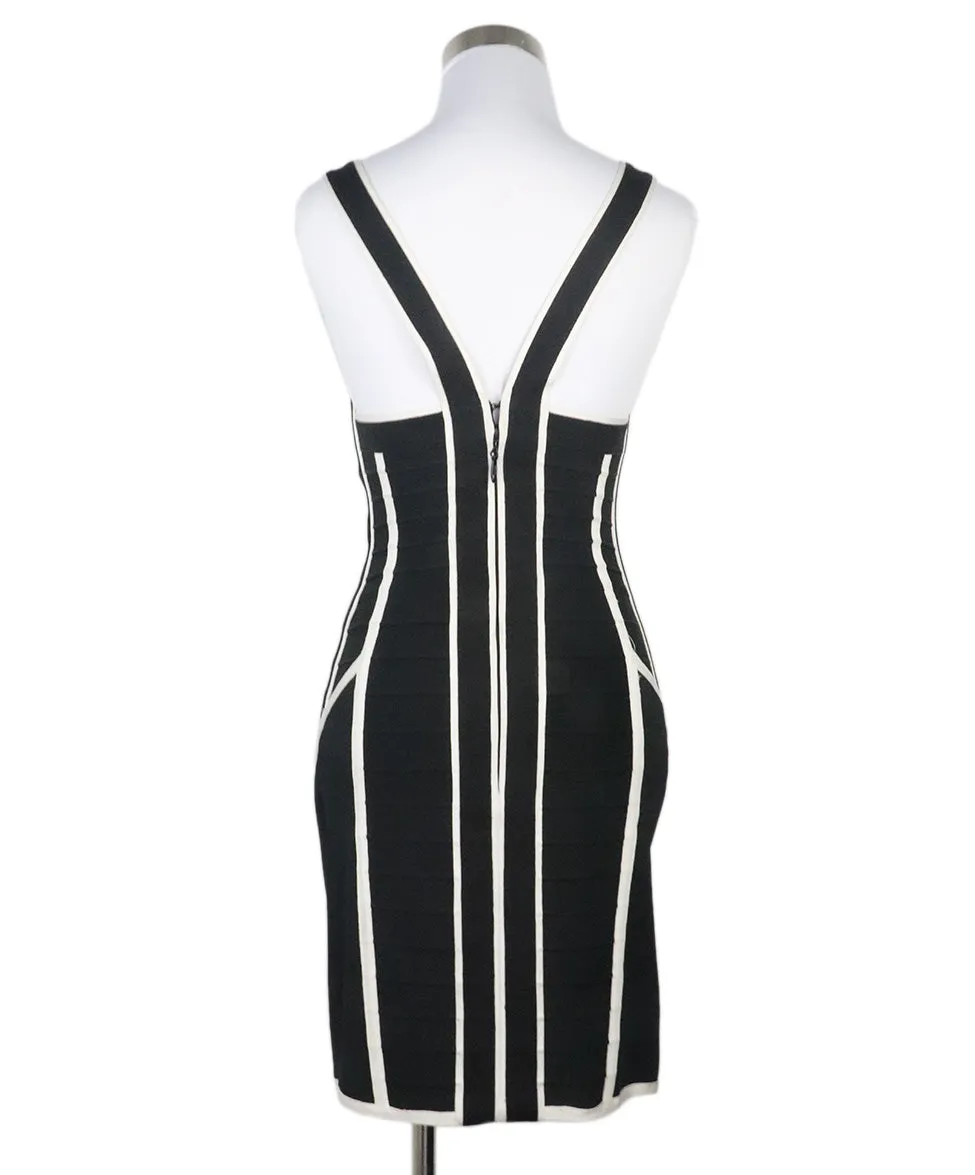 Herve Leger Black & White Spandex Dress sz 4