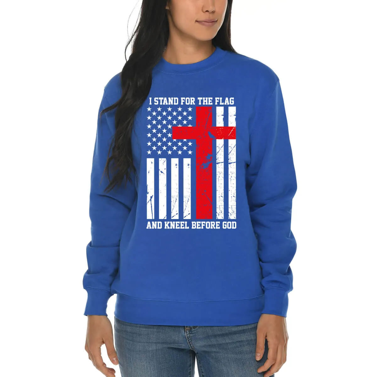 I Stand For The Flag And Kneel Before God Crewneck Sweatshirt