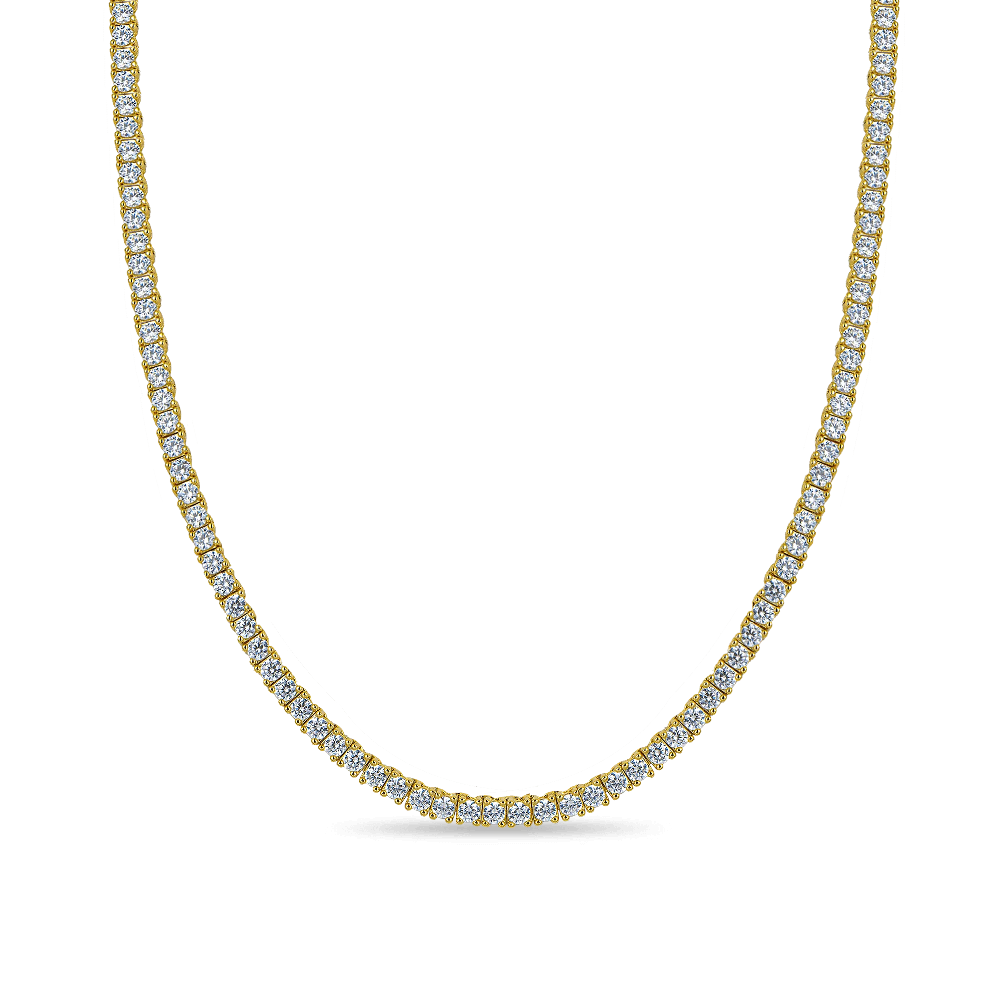 Iced Yellow Gold Tennis Chain - 3mm