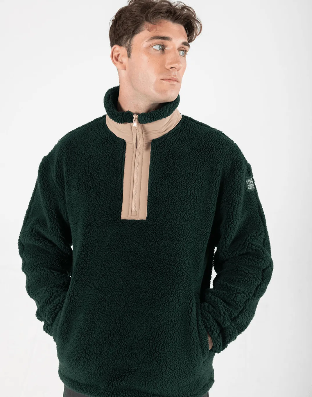 Industry Fleece Half Zip in Mountain Green