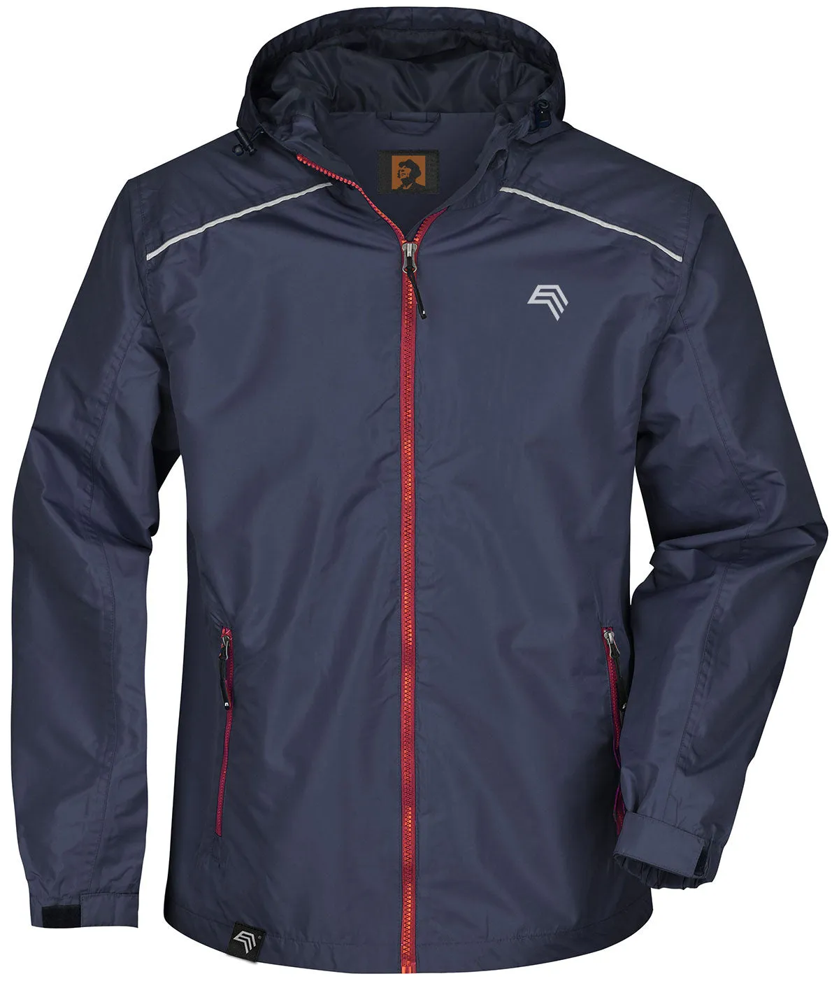 JAN 1118 ― Windbreaker Rain Jacket - Navy Blau / Rot