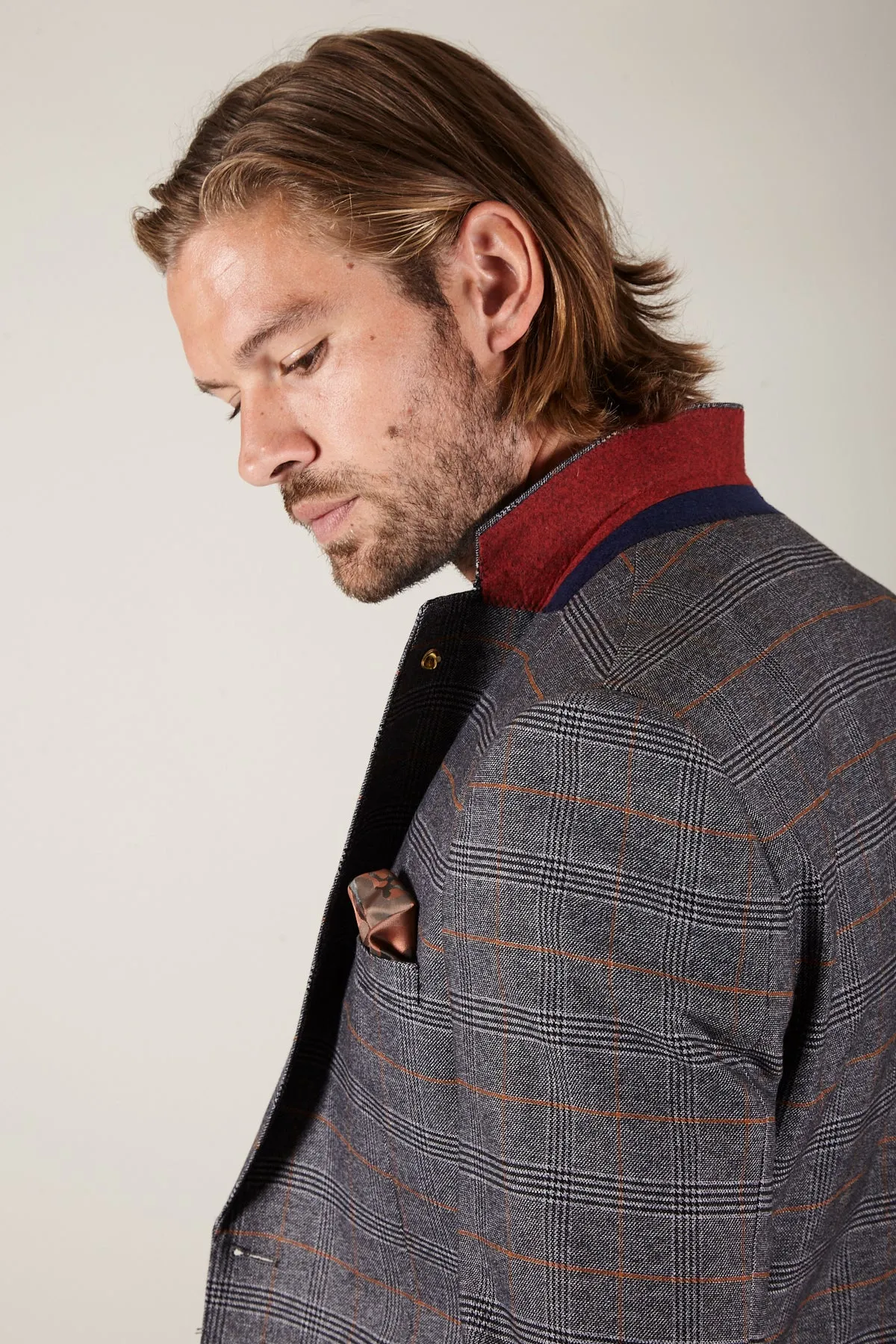 JENSON - Grey Check Suit With KELVIN Tan Waistcoat