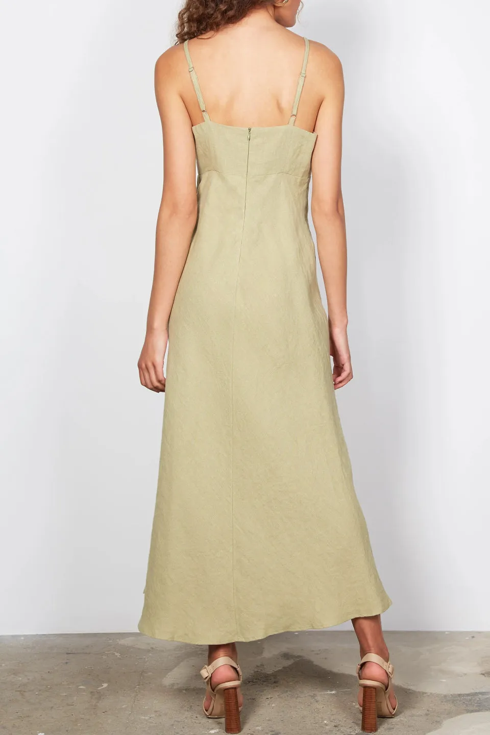 Jocie Knoted Strappy Sage Maxi Dress