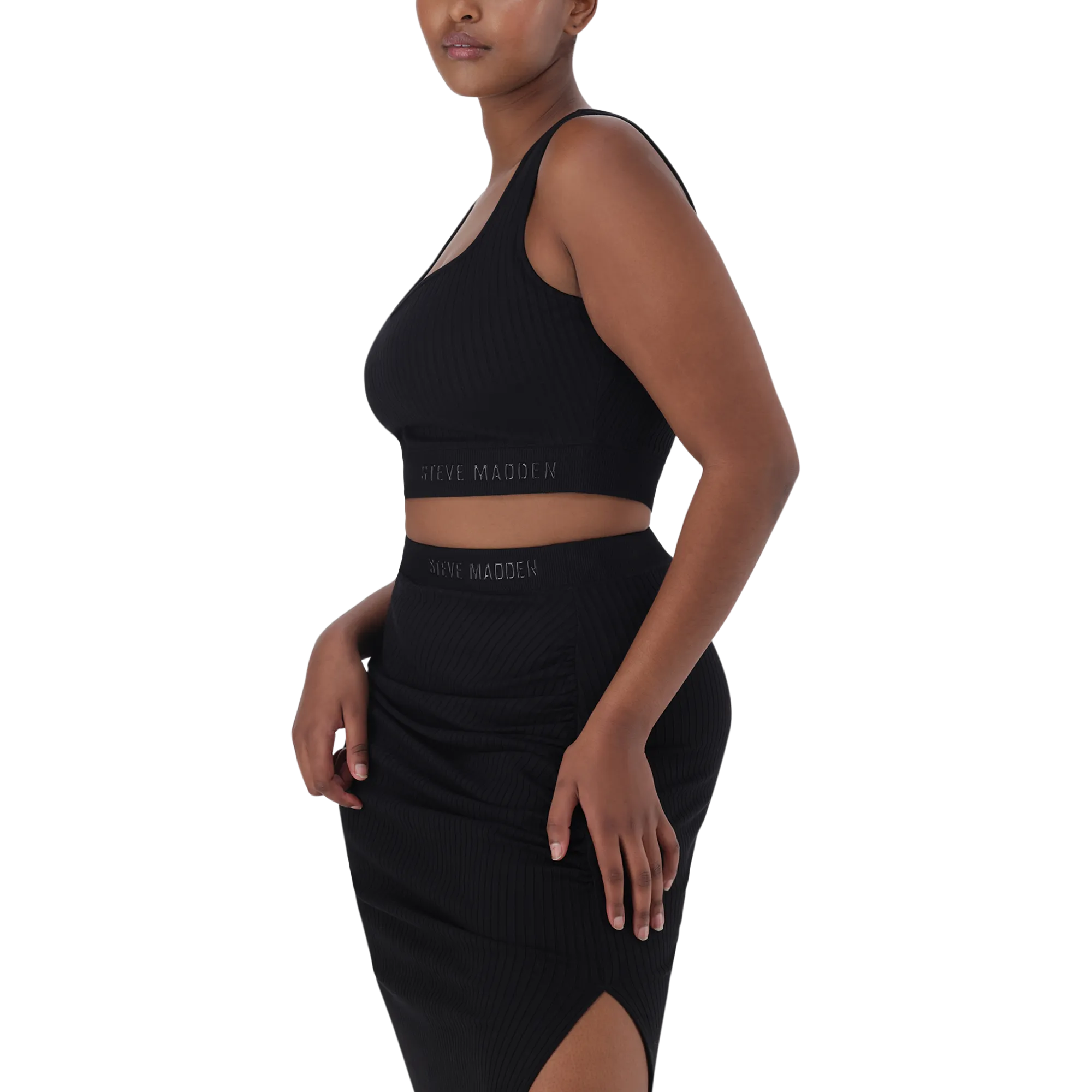 JUANTE BLACK SWEETHEART SLEEVELESS CROPPED TOP