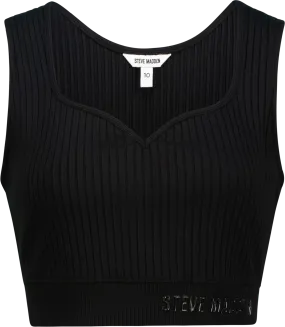 JUANTE BLACK SWEETHEART SLEEVELESS CROPPED TOP