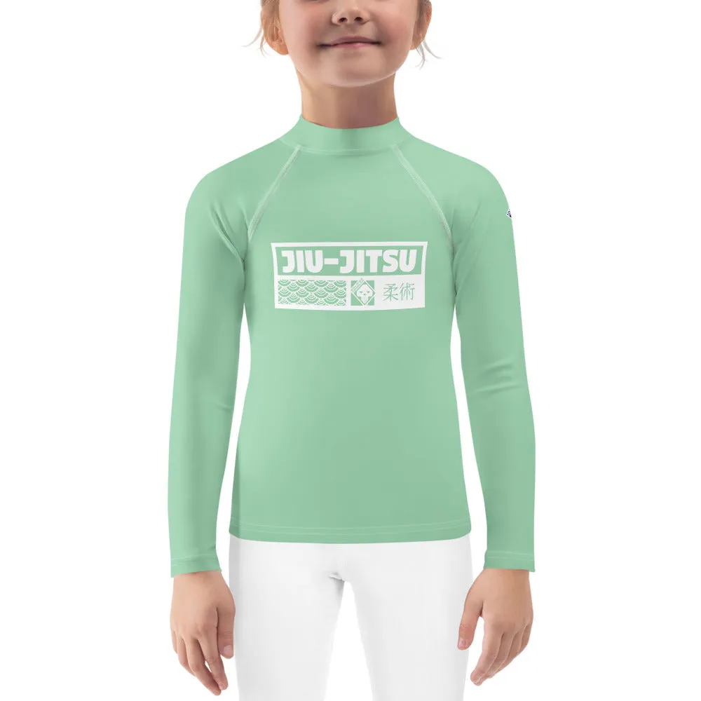 Kid's Girls Long Sleeve BJJ Rash Guard Jiu-Jitsu 010 - Vista Blue