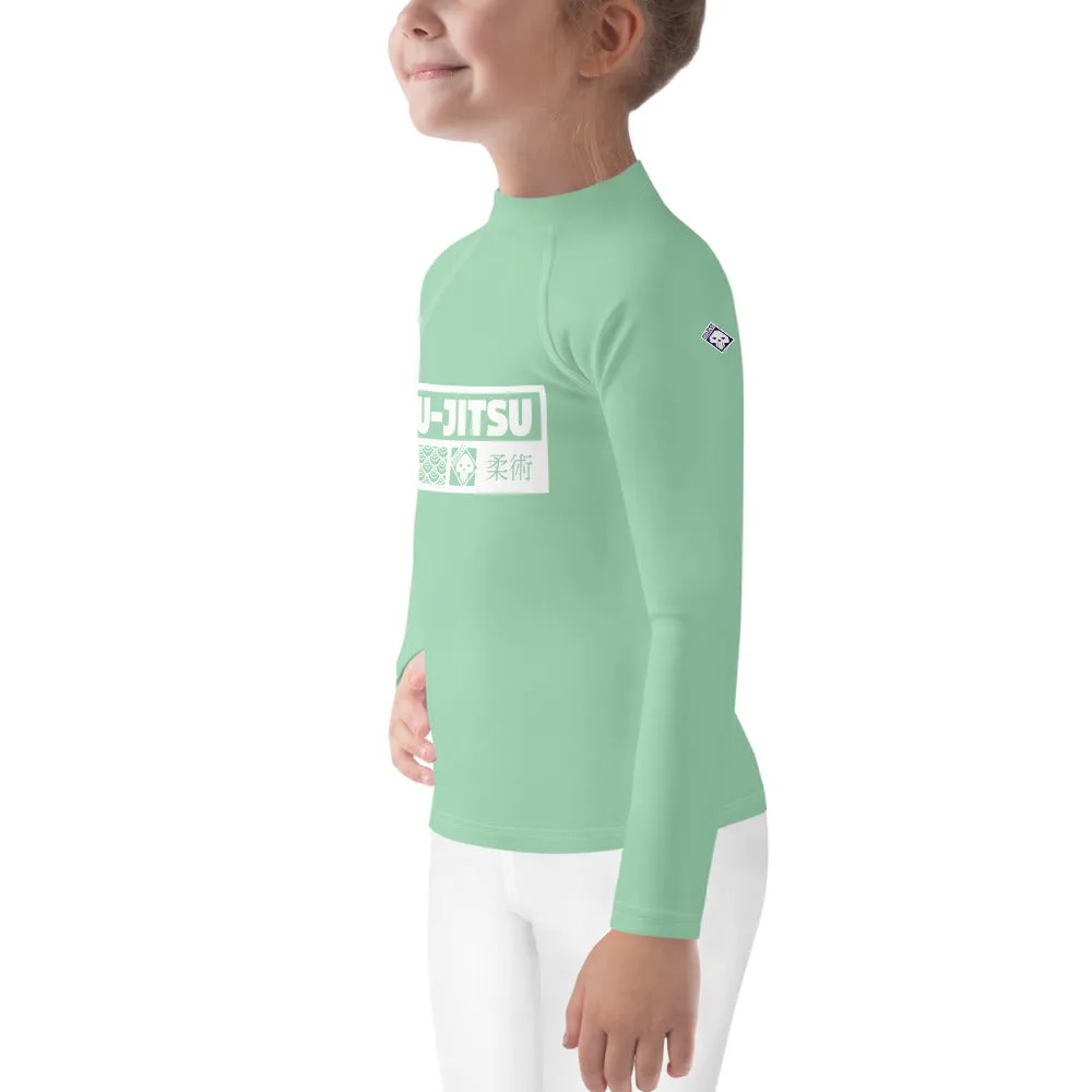 Kid's Girls Long Sleeve BJJ Rash Guard Jiu-Jitsu 010 - Vista Blue