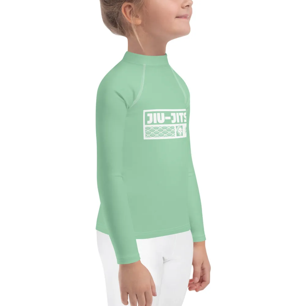 Kid's Girls Long Sleeve BJJ Rash Guard Jiu-Jitsu 010 - Vista Blue