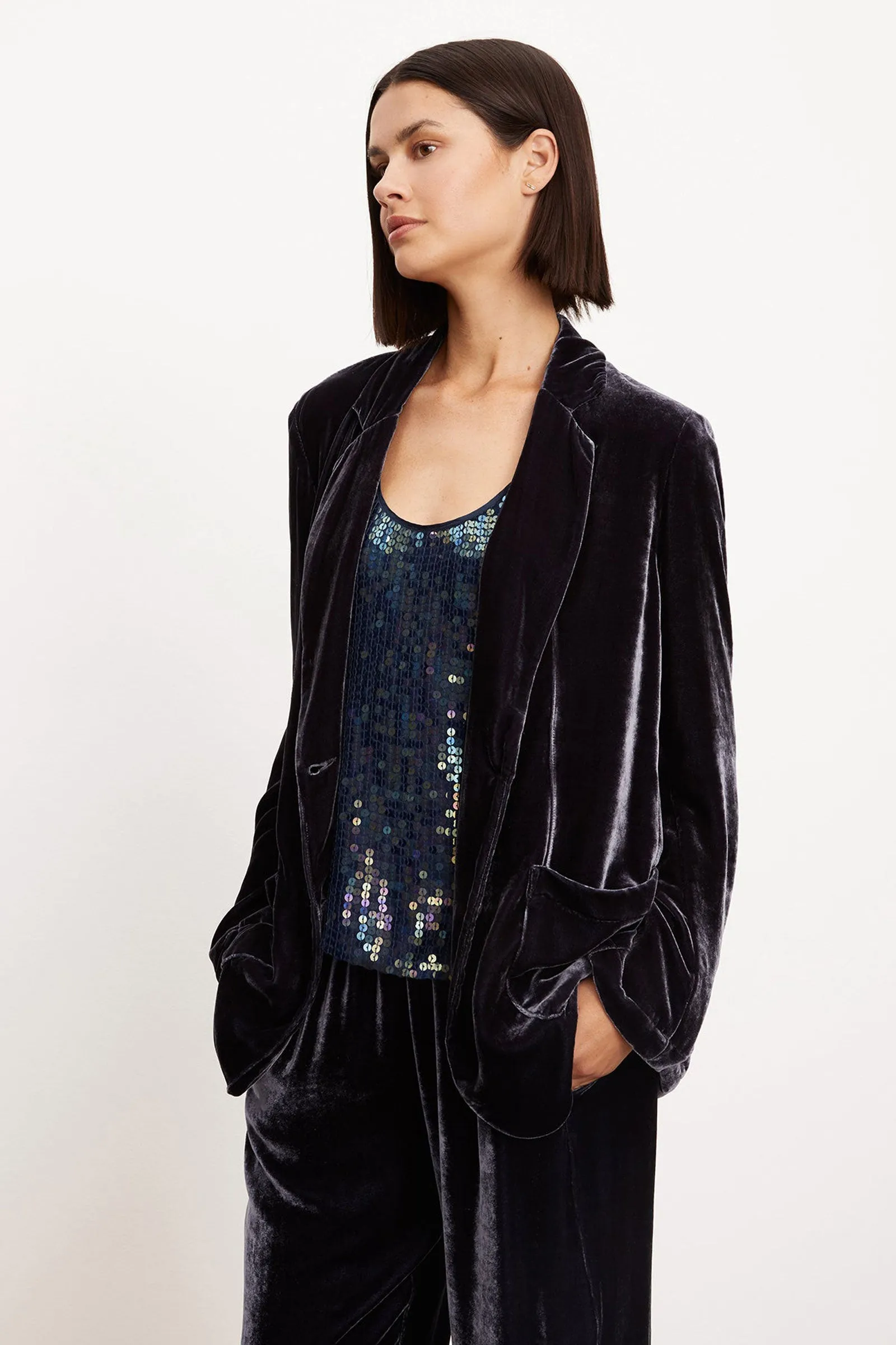 Kyla Silk-Blended Velvet Blazer