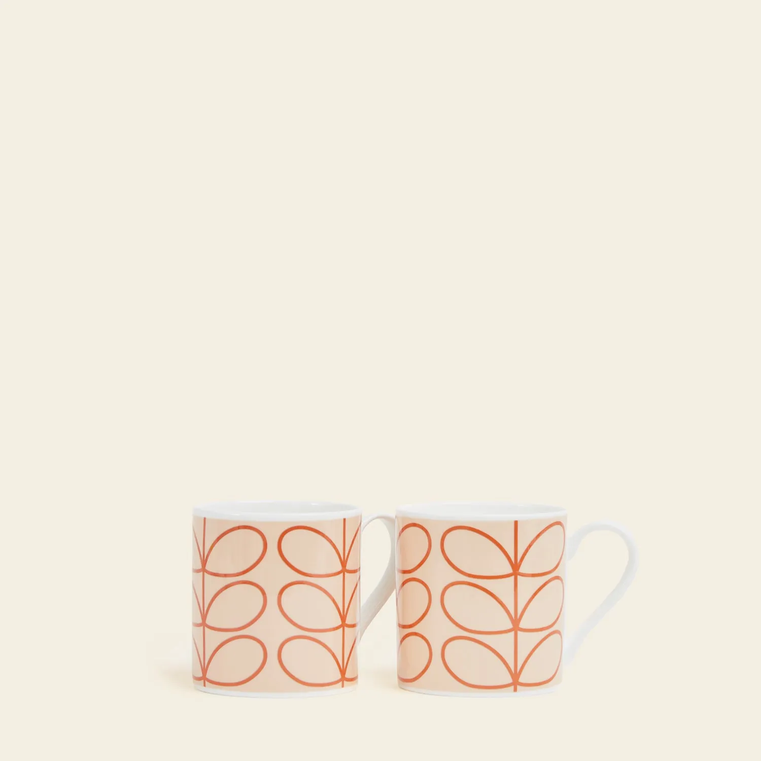 Large Mug Set of 2 - Linear Stem Tomato