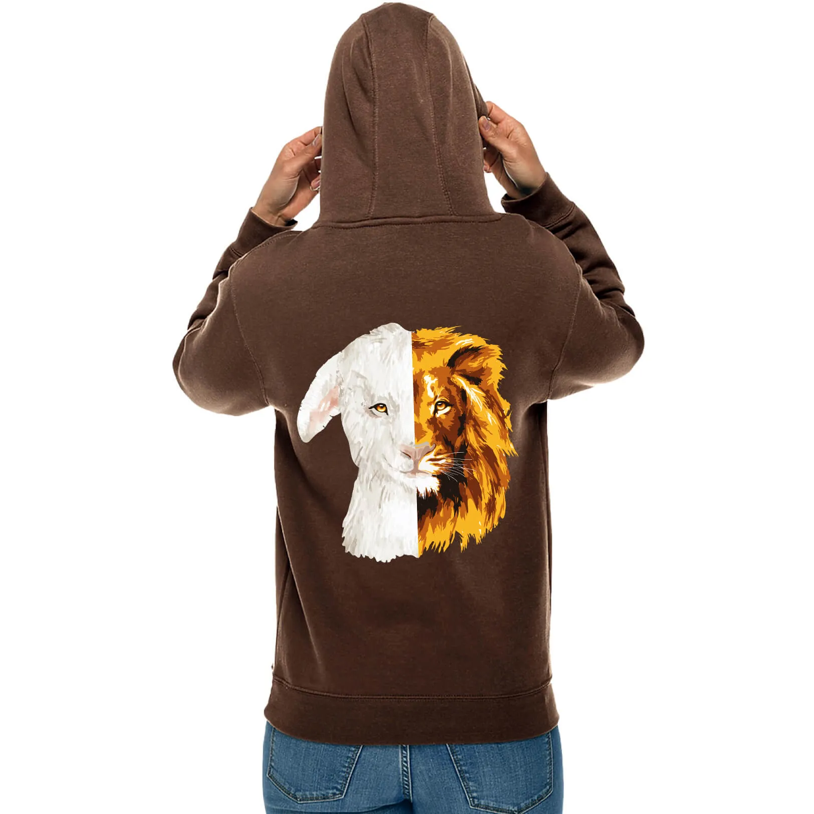 Lion And The Lamb Sweatshirt Hoodie Front/Back Print