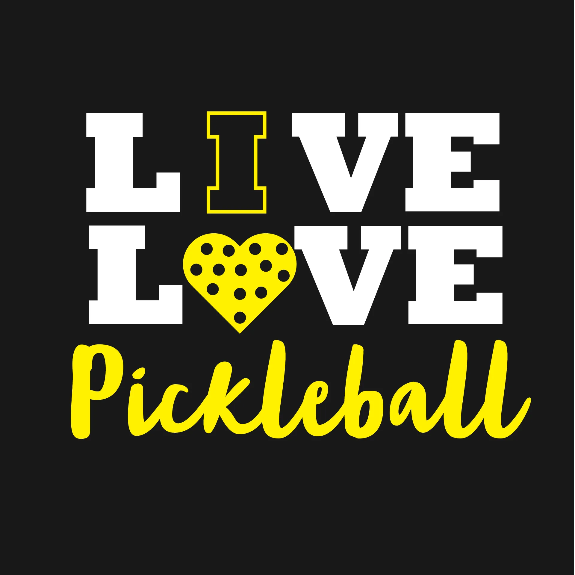 Live Love Pickleball | Men's 1/4 Zip Long Sleeve Pullover Athletic Shirt | 100% Polyester