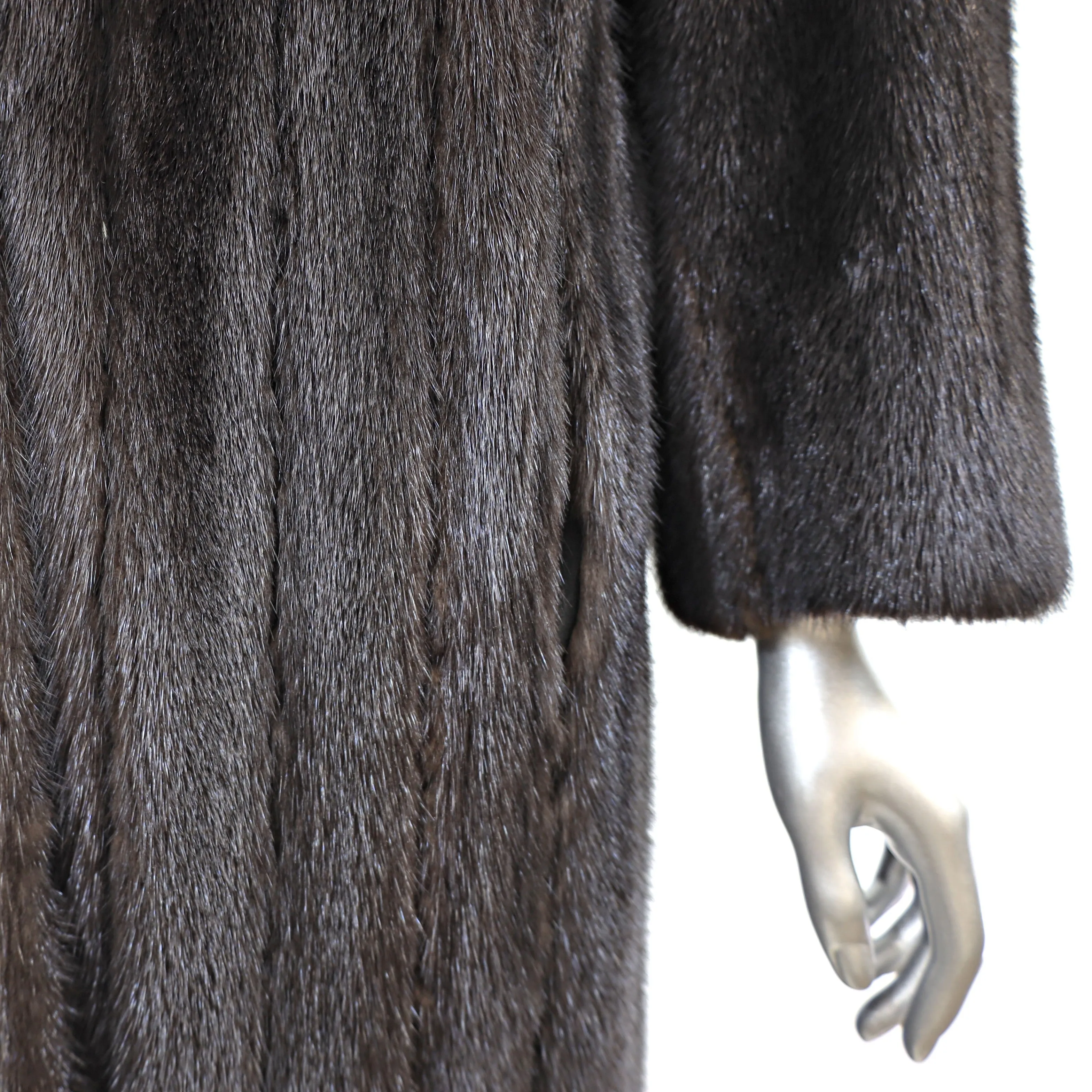 Mahogany Mink Coat with Matching Hat- Size M