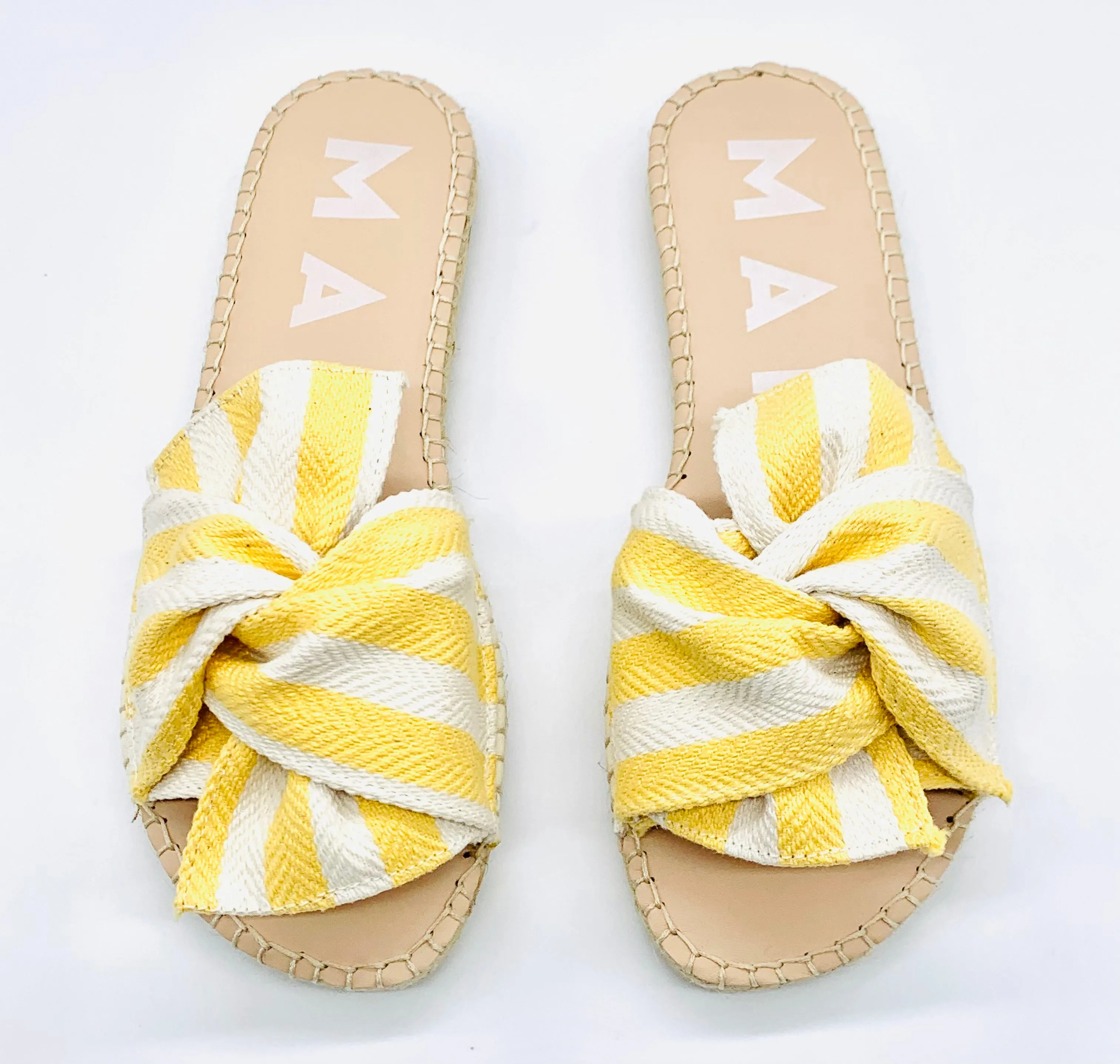 Manebi Yellow Stripe Twist Sandal