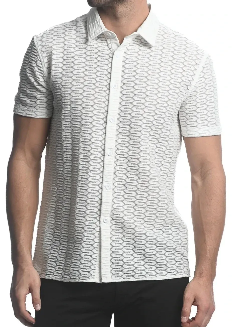 MAZE HEX STRETCH KNIT GOSSAMER S/S SHIRT