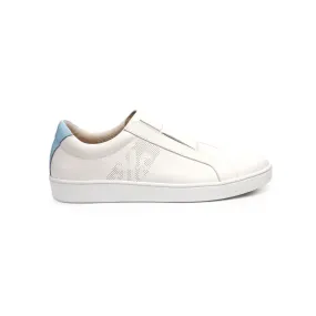 Men's Bishop Classic White Blue Leather Sneakers 01791-005