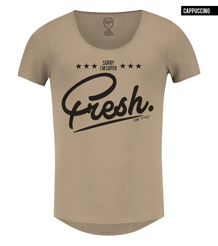 Men's Funny Slogan T-shirt "Sorry I am super Fresh" Khaki Gray Beige / Color Option / MD778