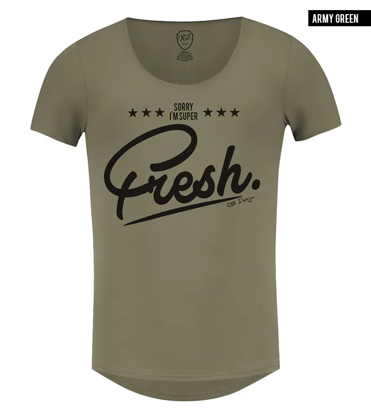 Men's Funny Slogan T-shirt "Sorry I am super Fresh" Khaki Gray Beige / Color Option / MD778