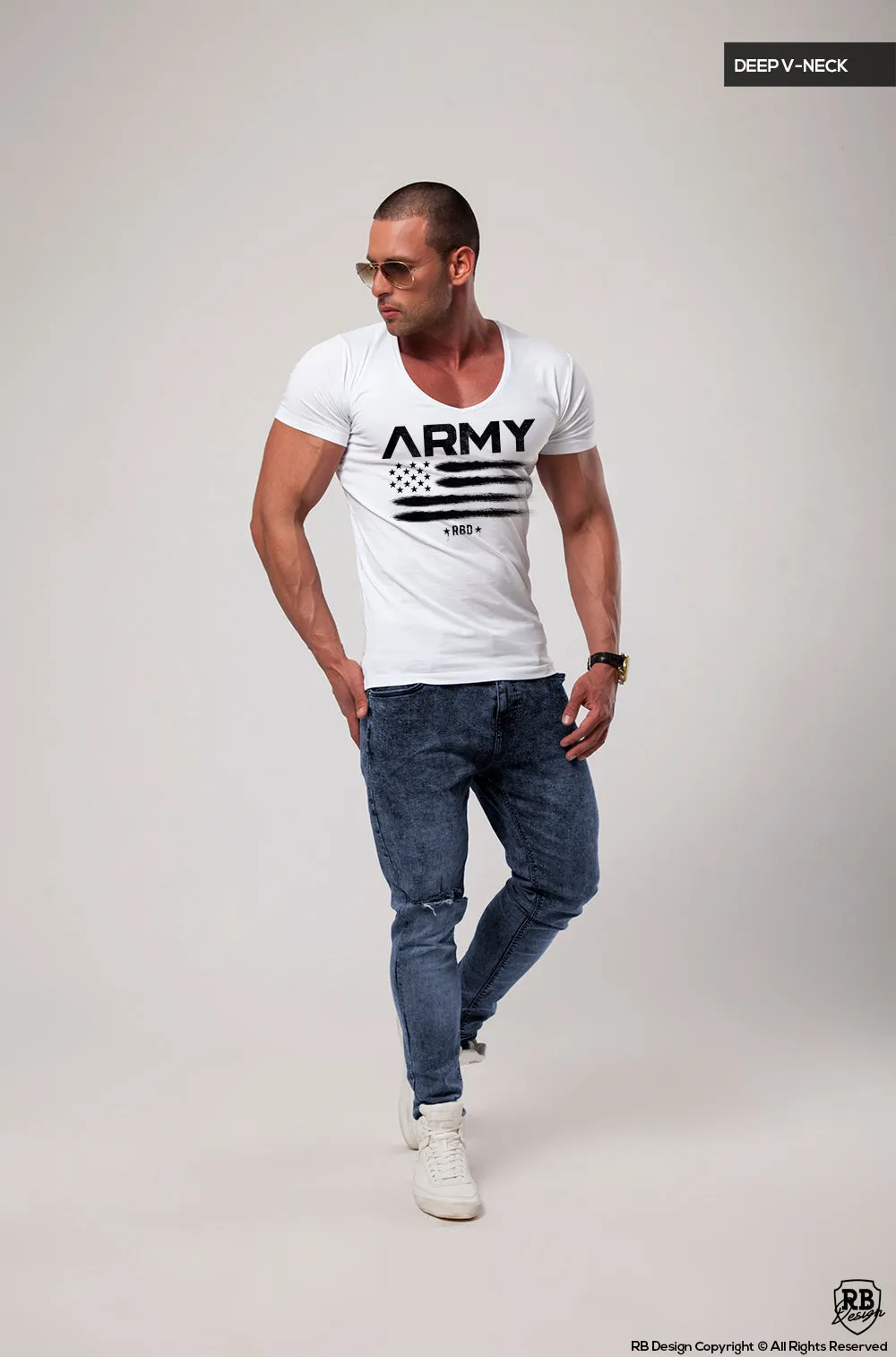 Men's T-shirt Army Warrior Fashion Graphic Tee MD711