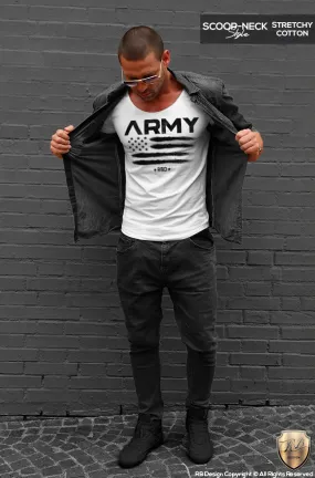 Men's T-shirt Army Warrior Fashion Graphic Tee MD711