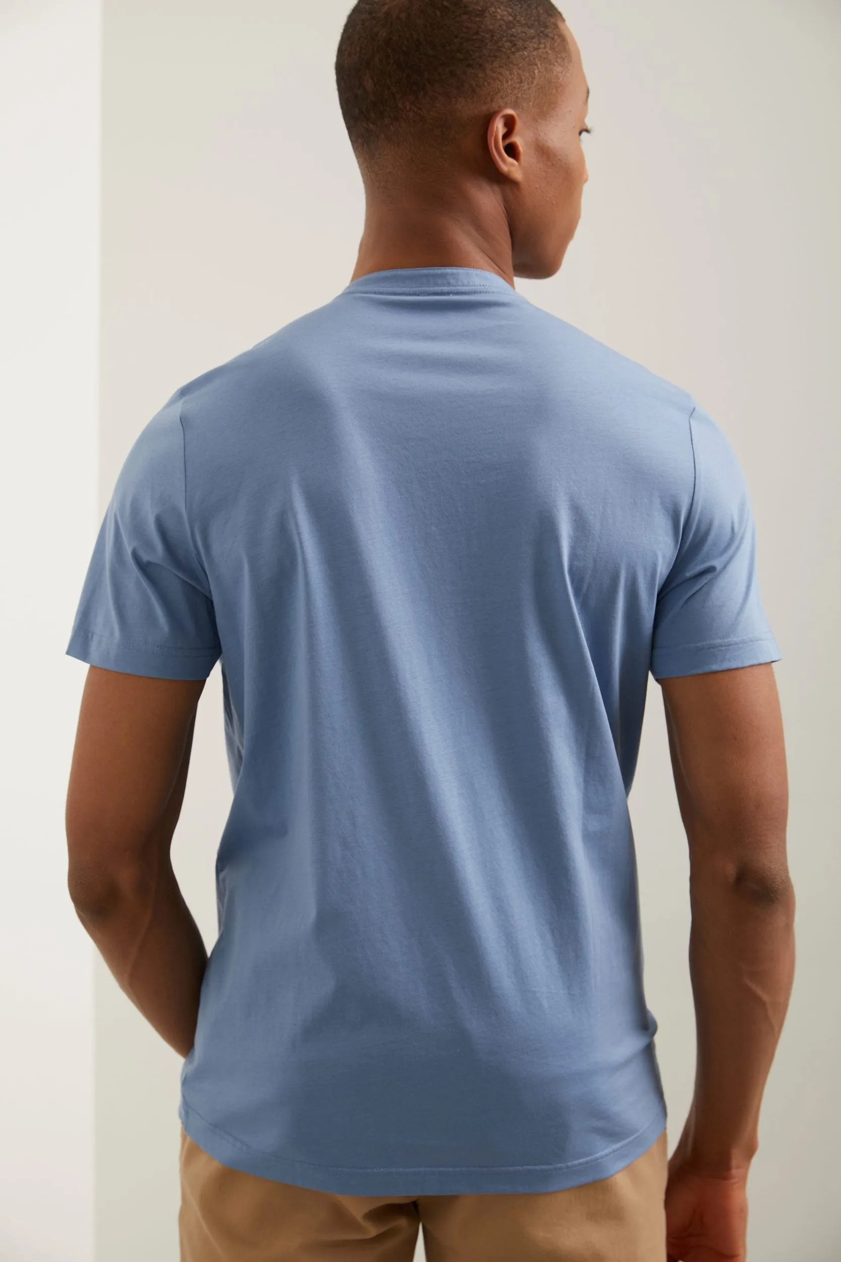 Mercerized henley t-shirt