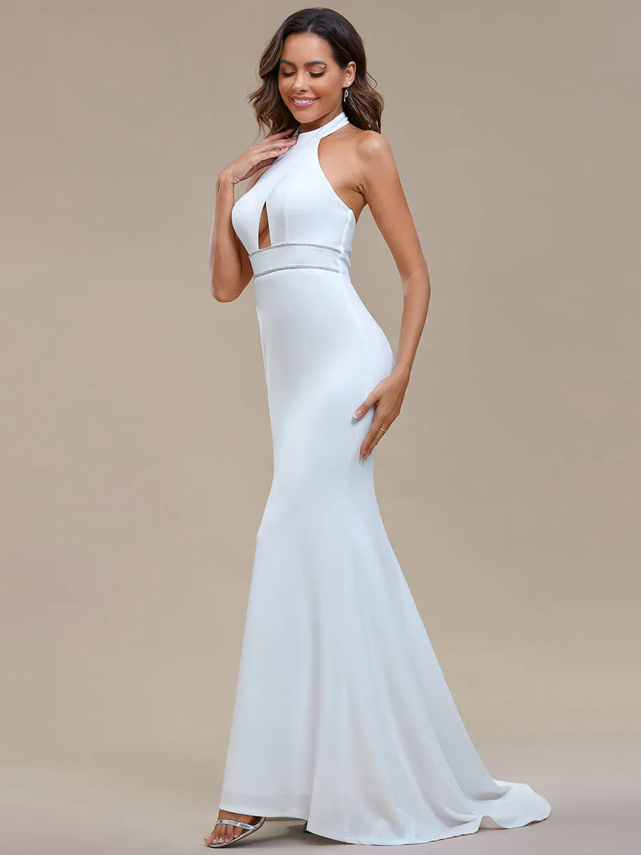 Mermaid Halter Neck Hollow Belted Wholesale Wedding Dresses