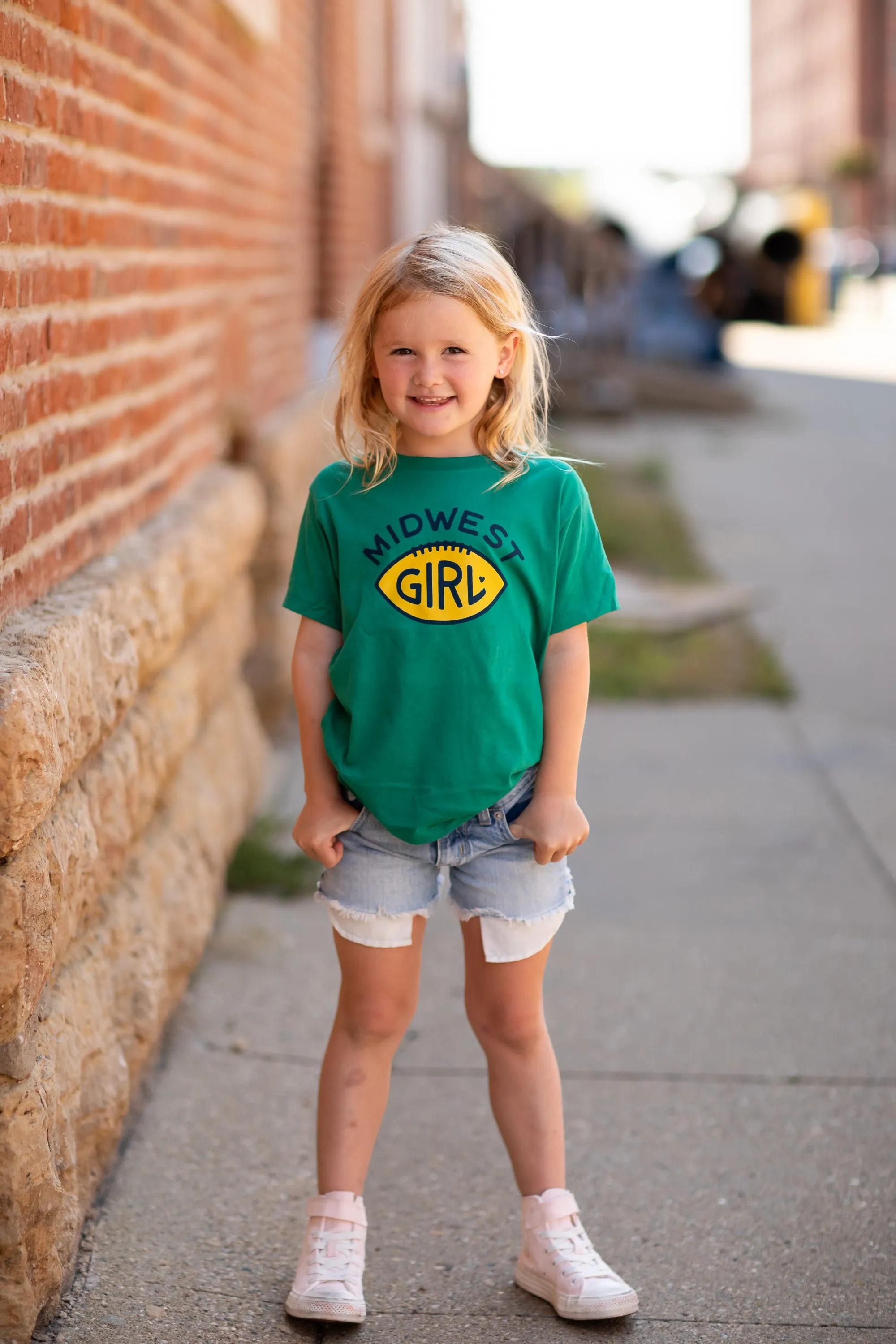 Midwest Girl Football Tee for Kids