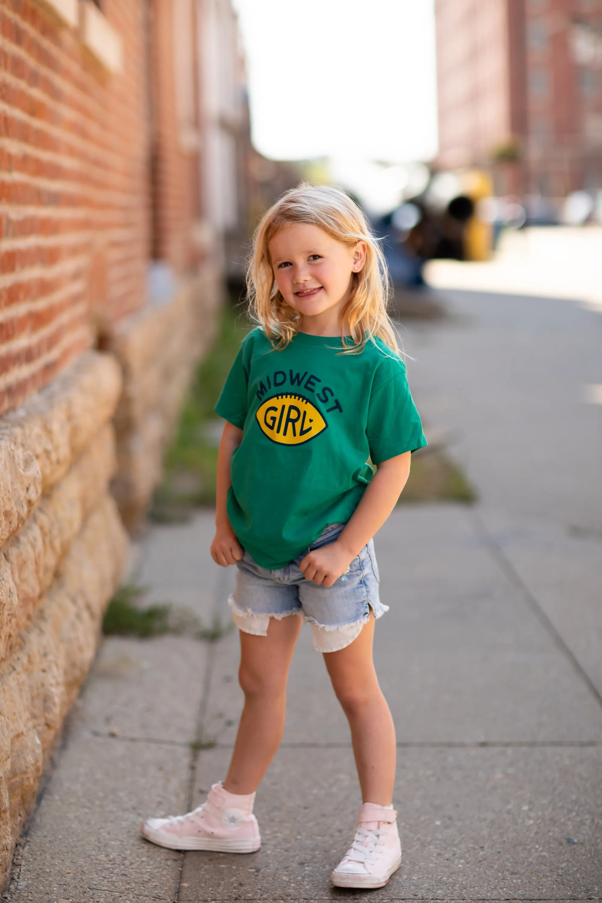 Midwest Girl Football Tee for Kids