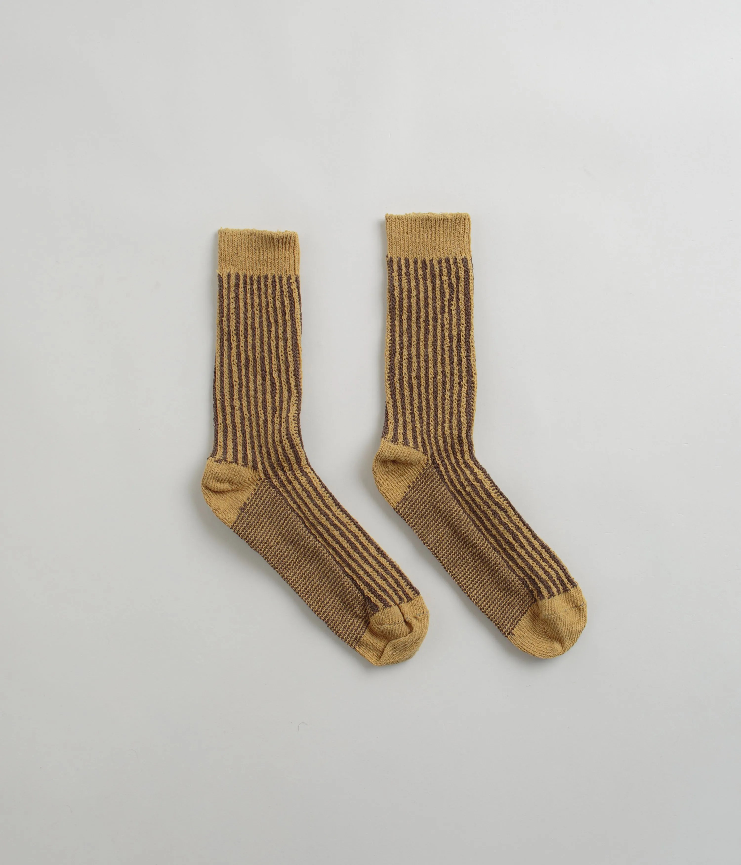 Mollusk Two Tone Rib Socks - Yellow