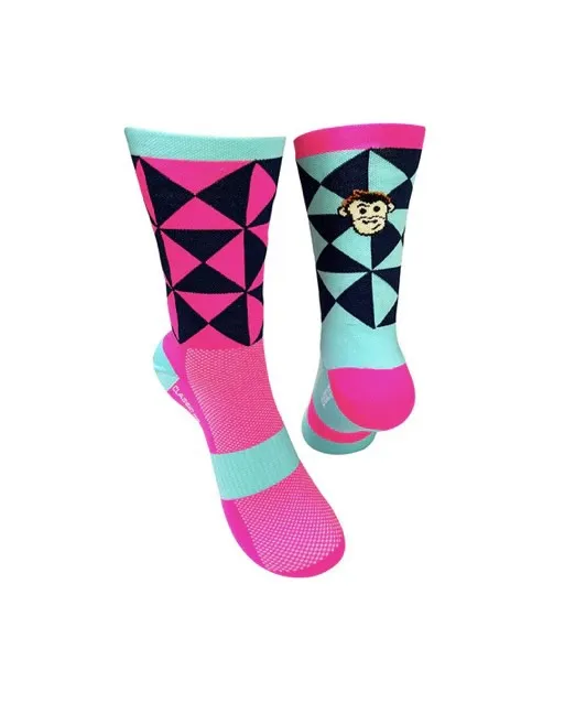 Monkey Sox Classic X3 Sport | Pink & Turquoise