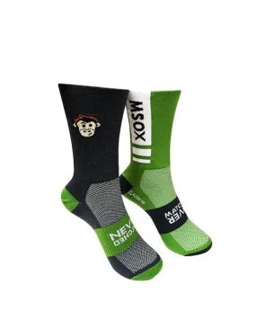 Monkey Sox Classic X8 Sport | Green & Grey