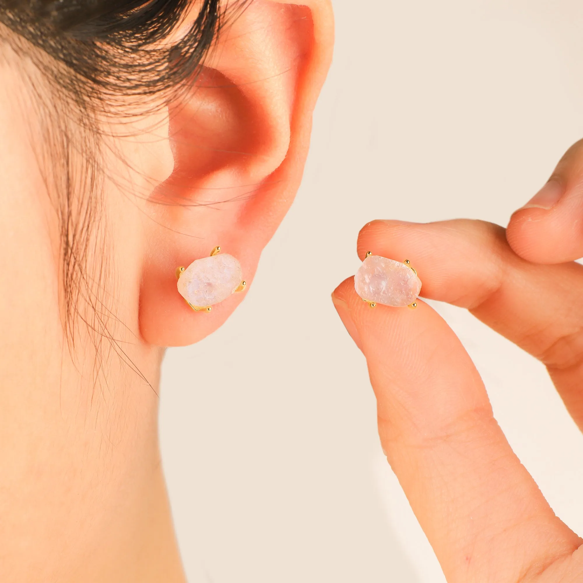 Moonstone Stud Earrings