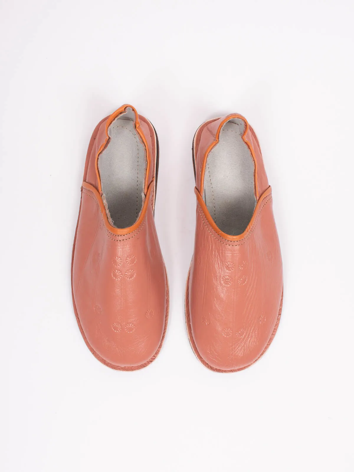 Moroccan Berber Babouche Slippers, Terracotta