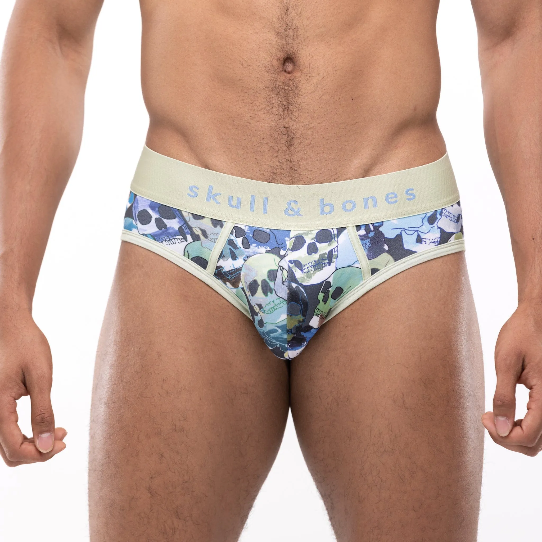 Mosaic Skull Brief Neon