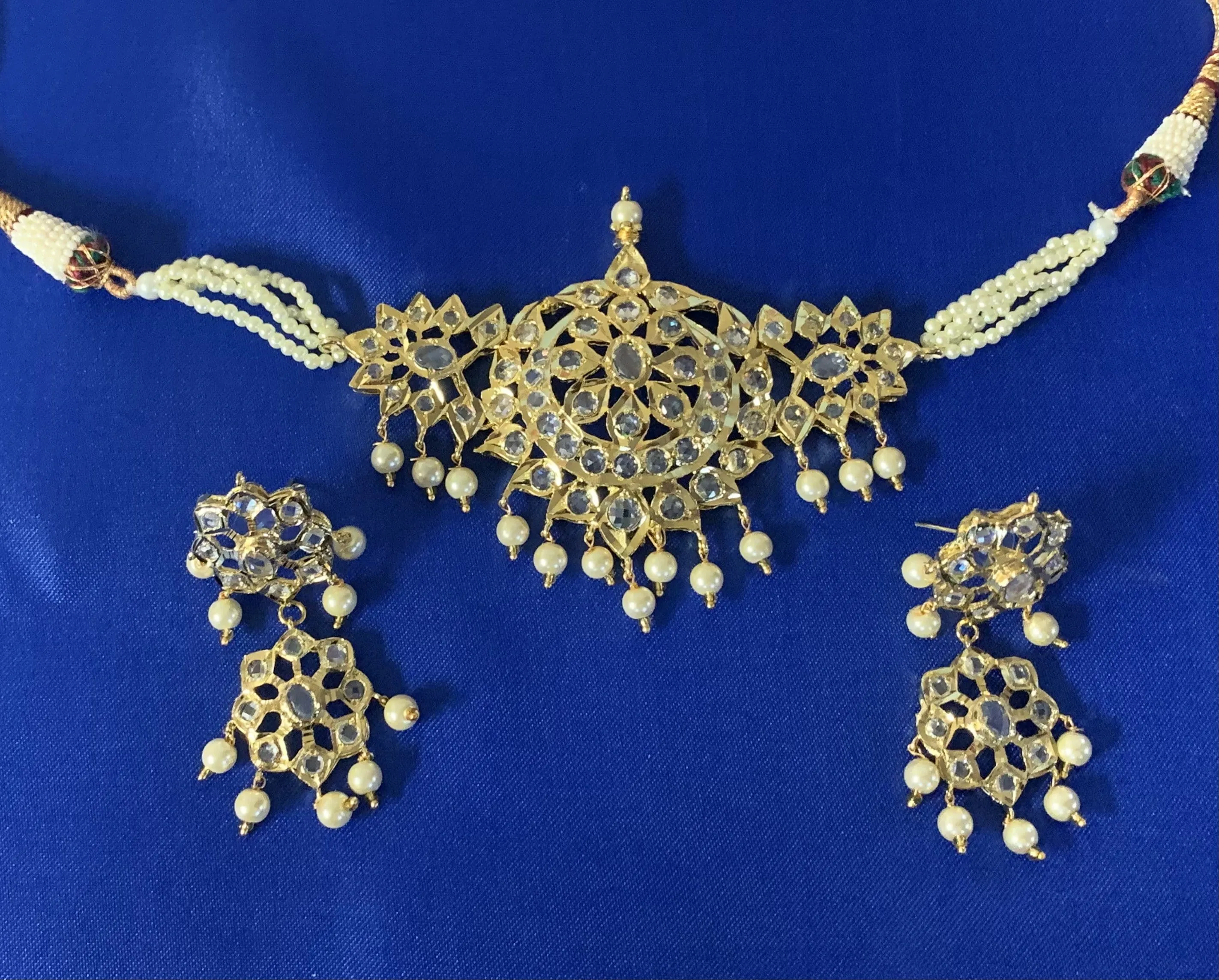 Mushk choker set ( golden pearls ) ( SHIPS IN 4 WEEKS )