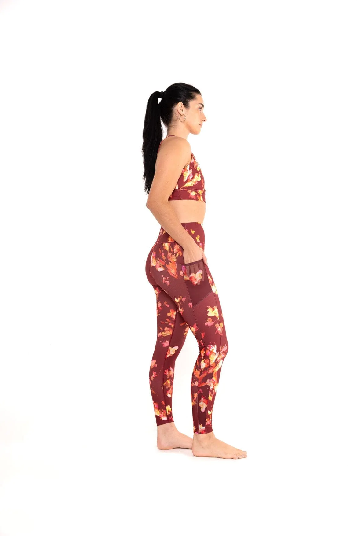 Nala 2.0 Legging Luminous Blooms Burgundy