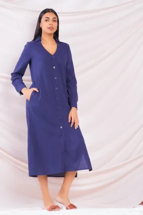 Navy Midi Shirt Dress