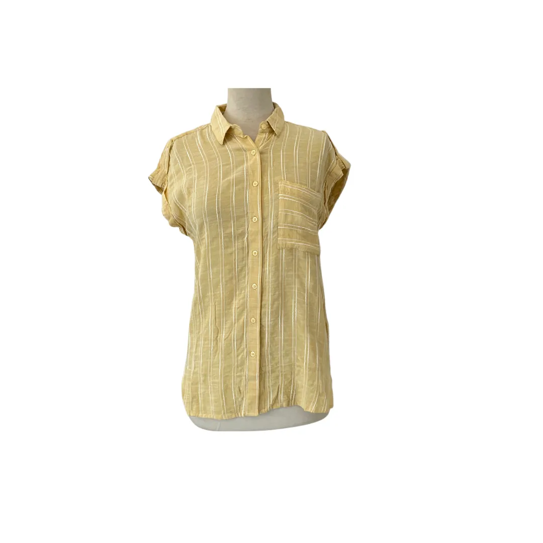 Next Yellow Cap-sleeves Collared Shirt | Gently Used |