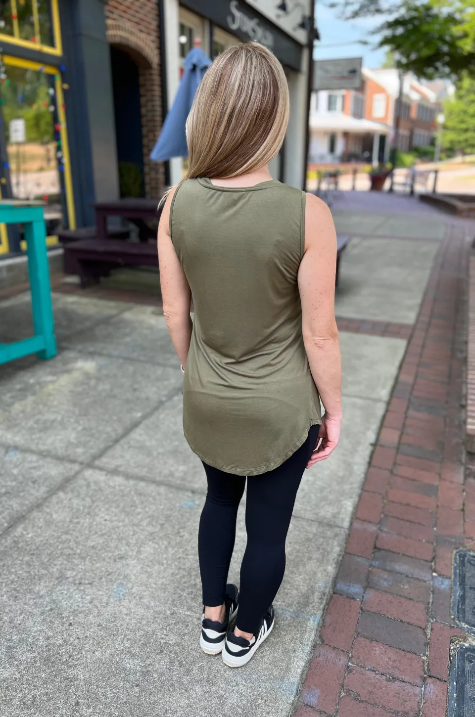 Nursing Swing Tank Top With Side Opening - Olive