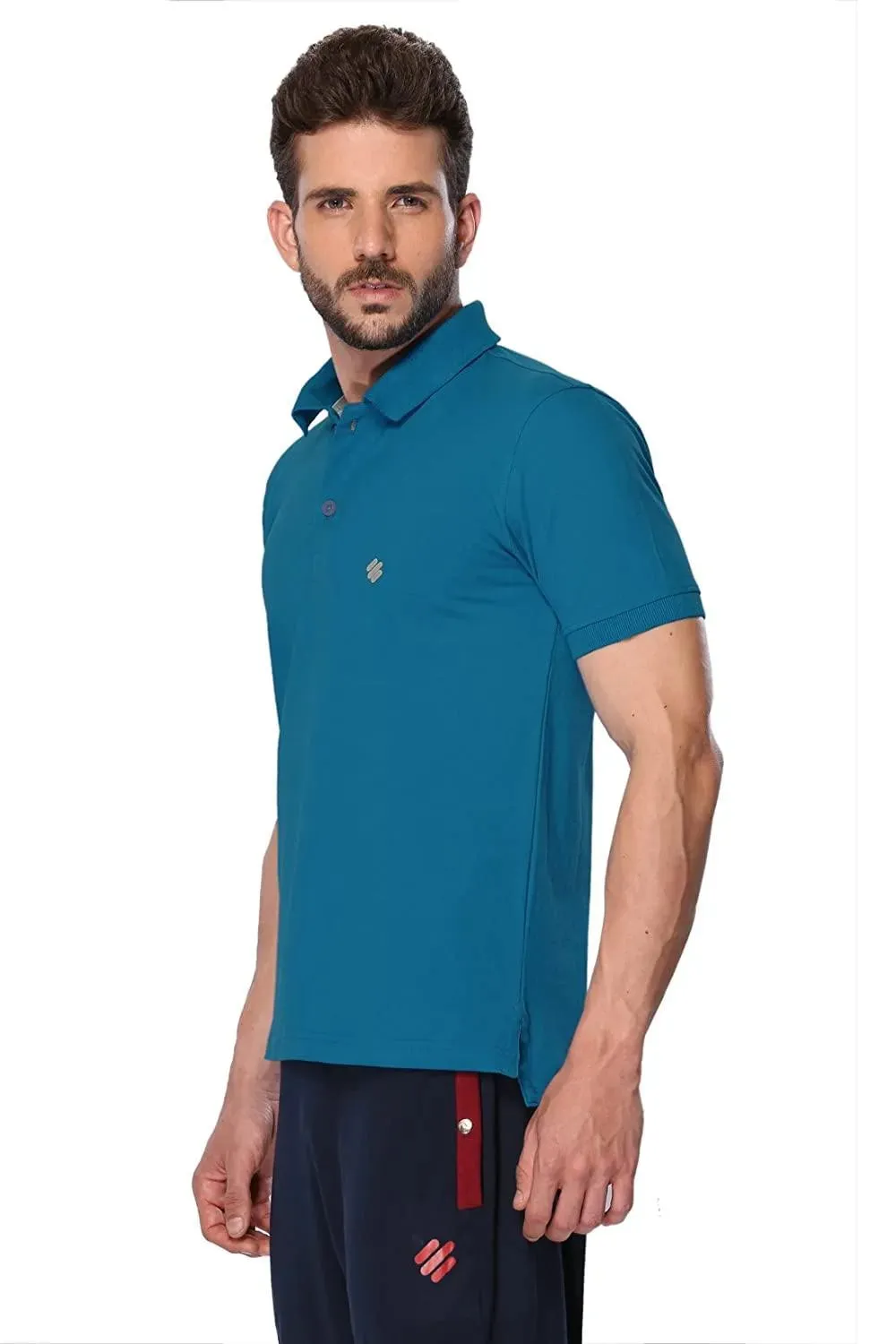 ONN Men's Cotton Polo T-Shirt (Pack of 2) in Solid Bright Blue-Maroon colours