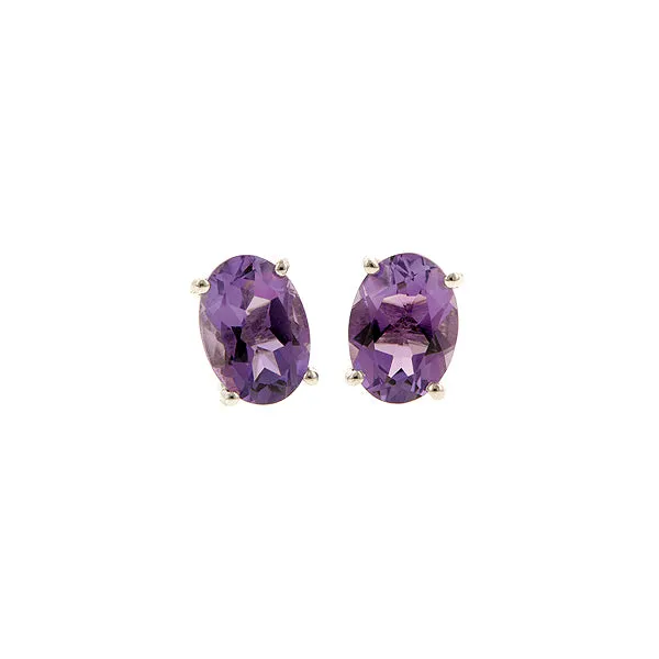 Oval Amethyst Earrings