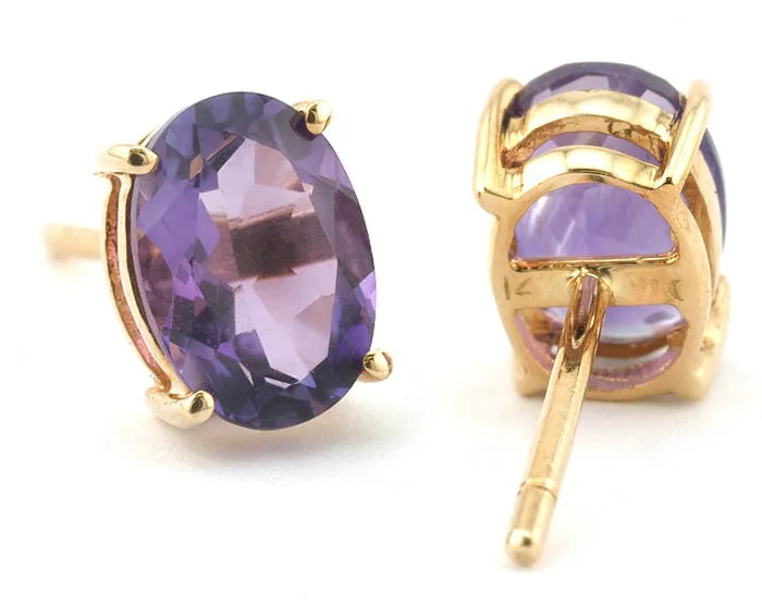 Oval Amethyst Earrings