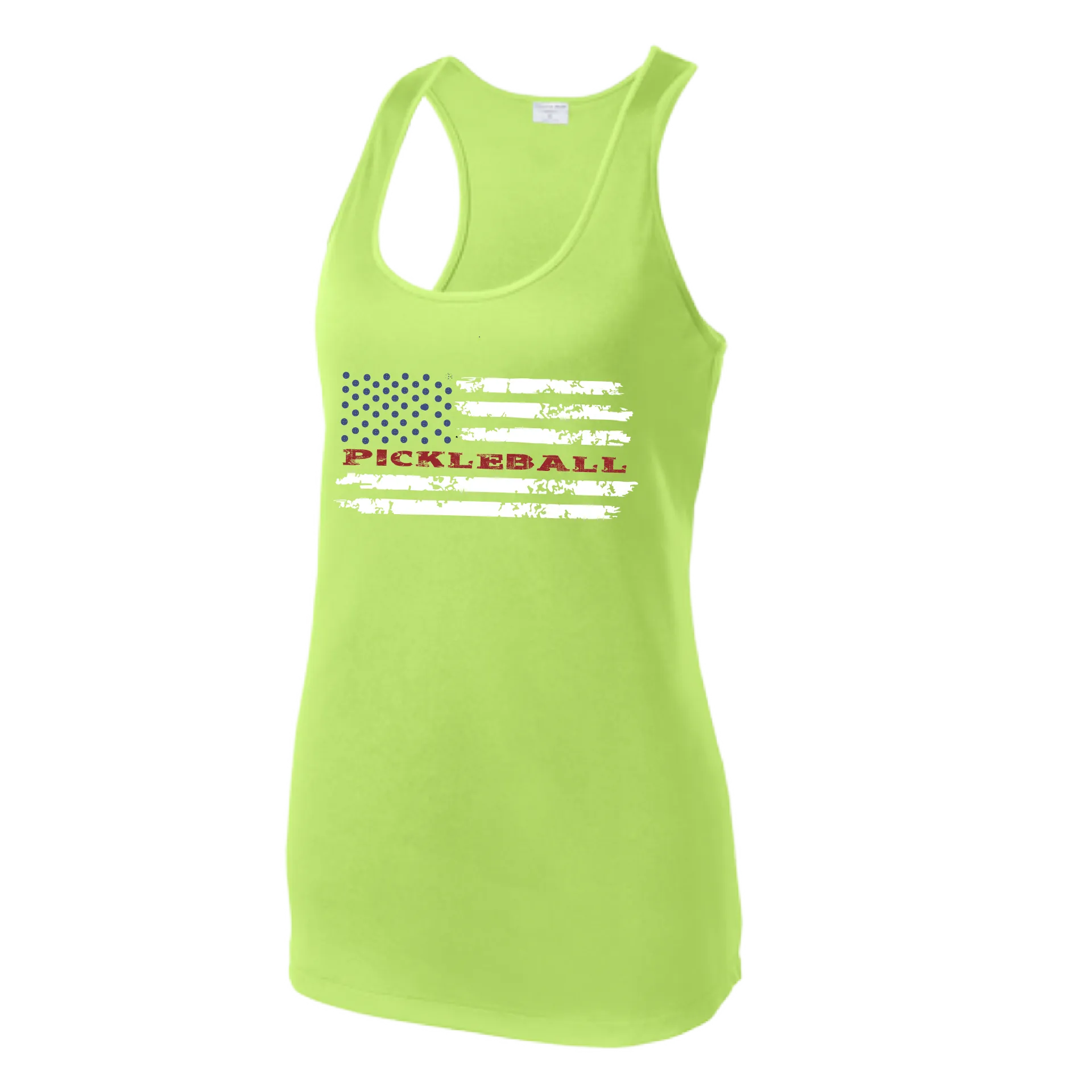 Pickleball Flag (Customizable) | Women’s Racerback Tank | 100% Polyester